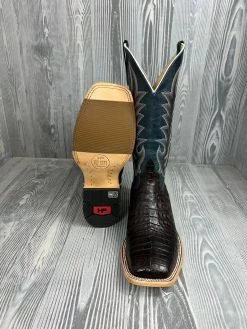 Nigro's Western Store #1 Men's Horse Power Chocolate Caiman Belly With 13" Navy Explosion Tops - HP-8065 2 Nigro's Western Store #1 Men's Horse Power Chocolate Caiman Belly With 13" Navy Explosion Tops - HP-8065 -Nigro's Western Store IMG 4350