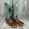 Macie Bean Kango Tobac Full Quill Ostrich With 12" Vail Sky Blue - M2032