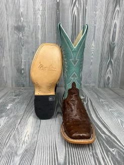 Macie Bean Kango Tobac Full Quill Ostrich With 12" Vail Sky Blue - M2032 6 Macie Bean Kango Tobac Full Quill Ostrich With 12" Vail Sky Blue - M2032 -Nigro's Western Store IMG 6921