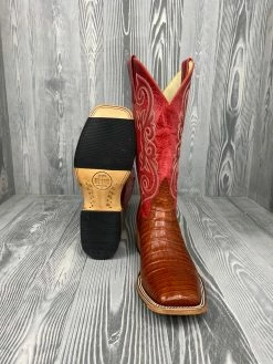 Men's Horse Power Top Hand Brandy Caiman Belly With 13" Red Sinsation Tops - HP8003 2 Men's Horse Power Top Hand Brandy Caiman Belly With 13" Red Sinsation Tops - HP8003 -Nigro's Western Store IMG 7069