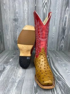 Men's Top Hand Horse Power Antique Saddle FQ OST With 13" Red Sinsation Tops - HP9506 -Nigro's Western Store IMG 7280