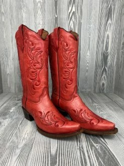 Corral Women's Circle G Red With Black Embroidery - L5129