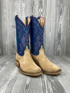 Nigro's Western Store #1 Men's Anderson Bean Tan Crazy Horse Reversed With 13" Striking Blue Deercow Tops