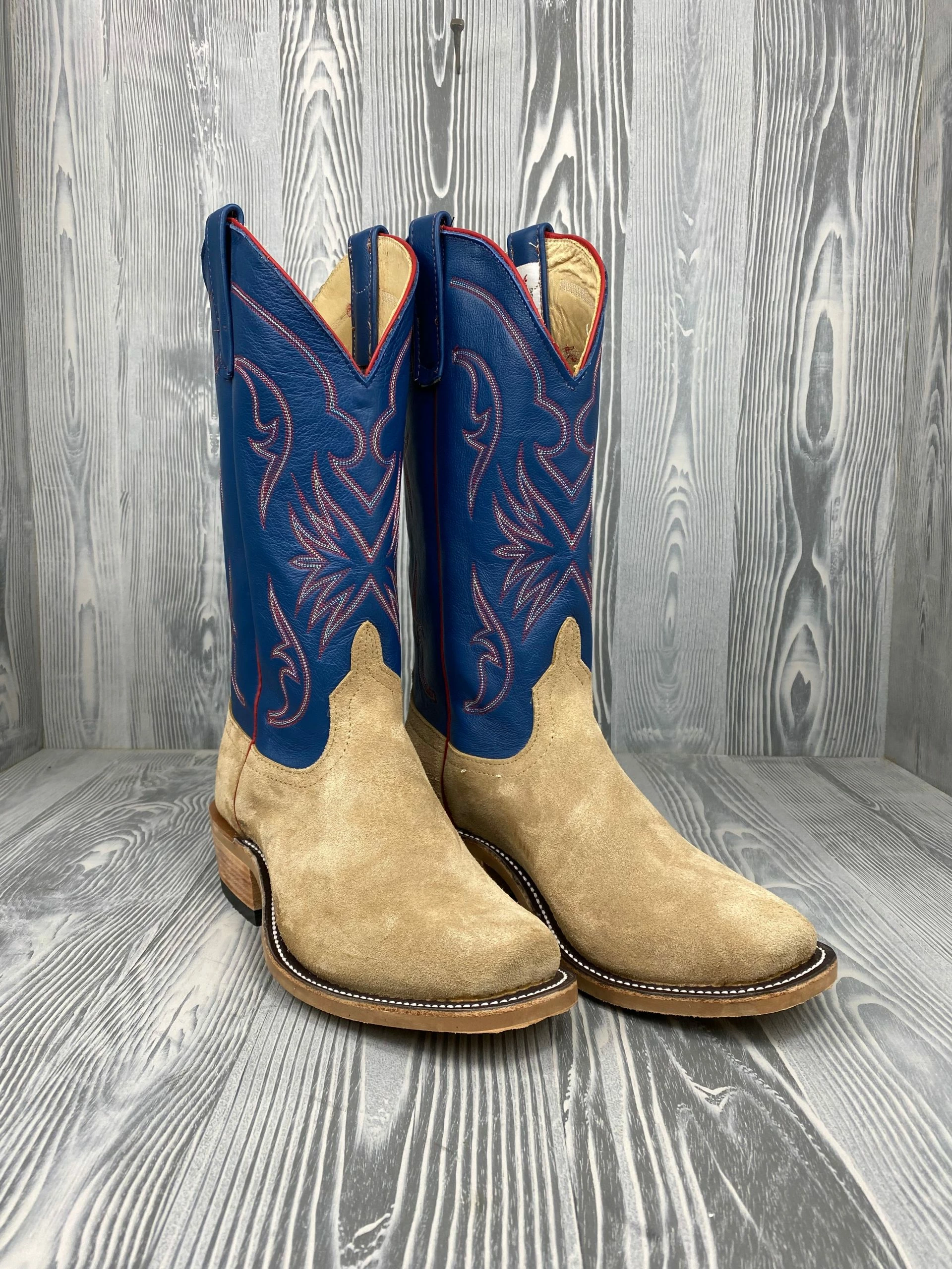 Nigro's Western Store #1 Men's Anderson Bean Tan Crazy Horse Reversed With 13" Striking Blue Deercow Tops 1 Nigro's Western Store #1 Men's Anderson Bean Tan Crazy Horse Reversed With 13" Striking Blue Deercow Tops