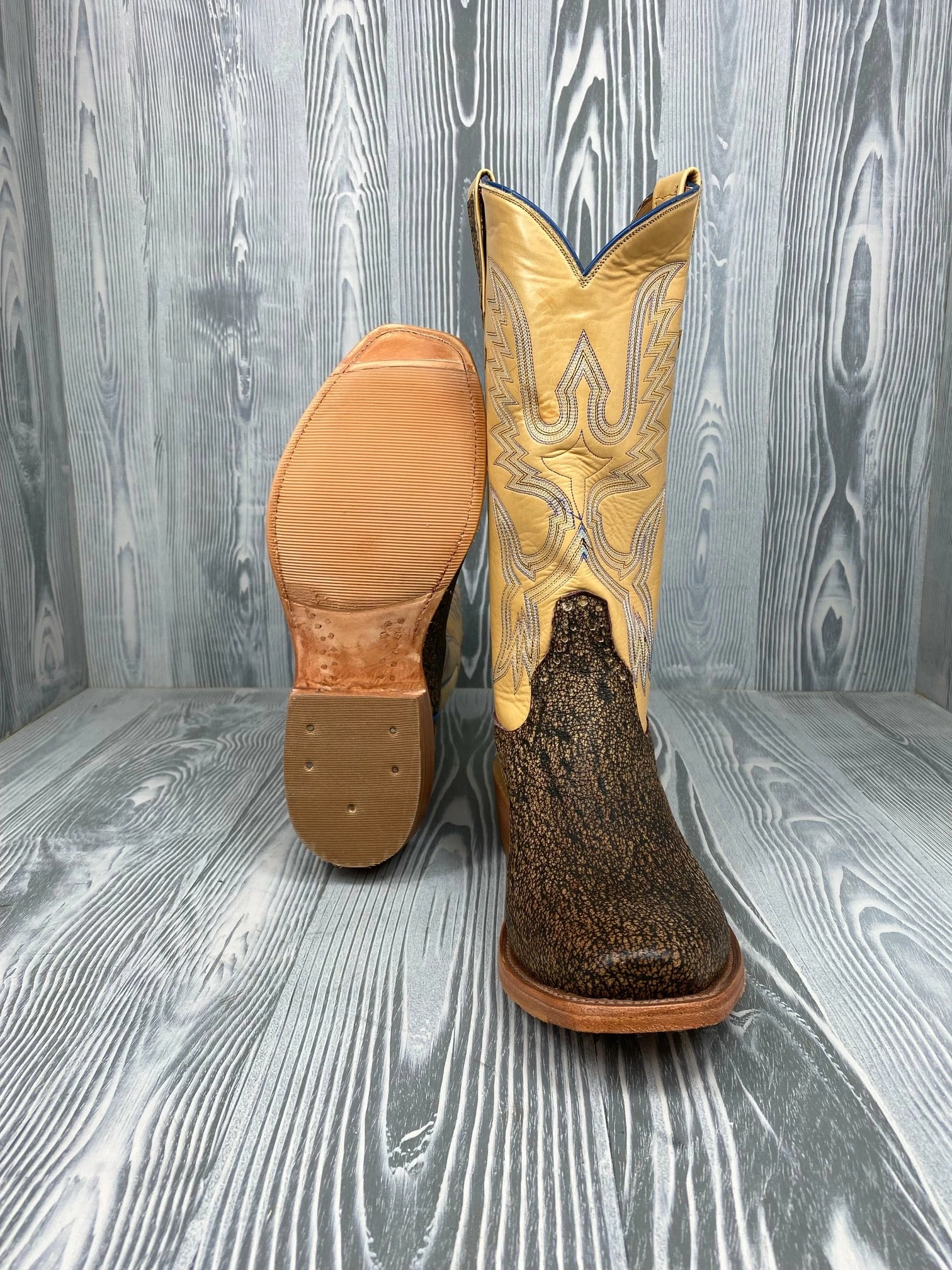 Men's Rios Of Mercedes Tan Safari Cape Buffalo With 13" Sage Calfskin Tops - 108206 3 Men's Rios Of Mercedes Tan Safari Cape Buffalo With 13" Sage Calfskin Tops - 108206 - Image 3