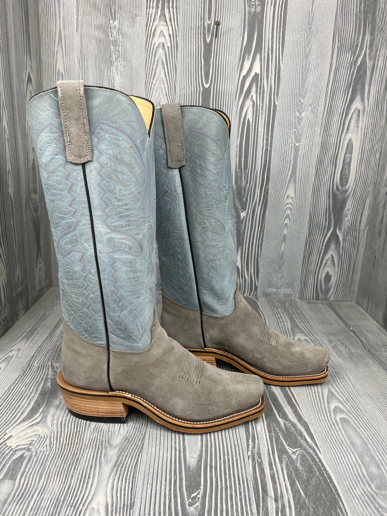 Men's Olathe Smoked Bacon with 15"Grey Buffamonte Tops Men's Olathe Smoked Bacon With 15"Grey Buffamonte Tops -Nigro's Western Store IMG 9509