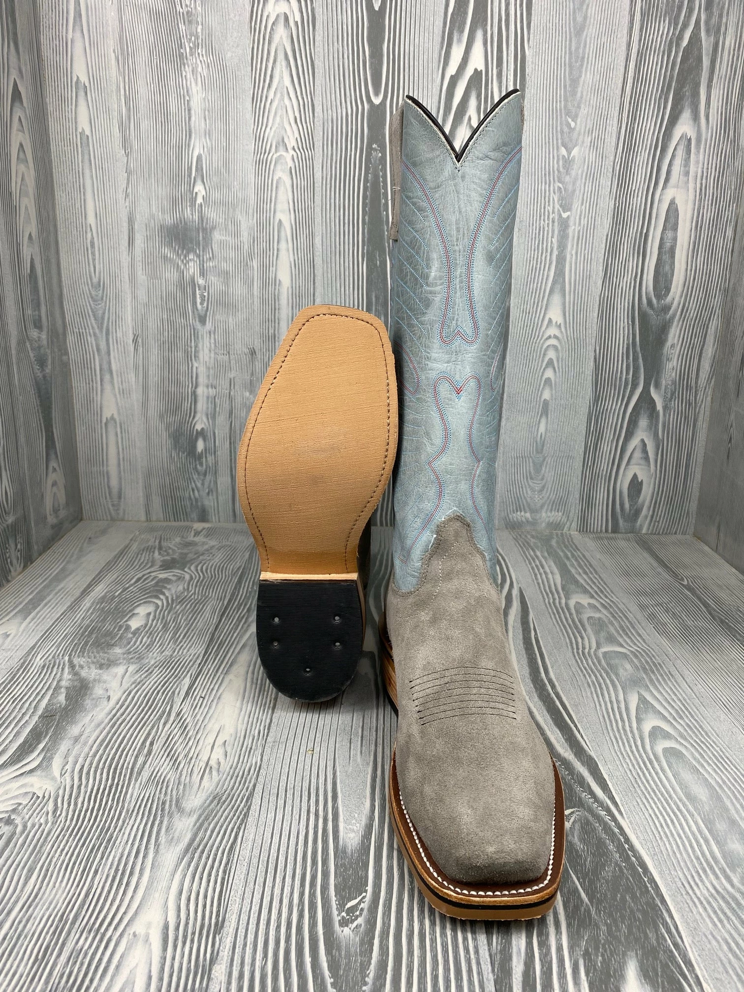 Men's Olathe Smoked Bacon with 15"Grey Buffamonte Tops Men's Olathe Smoked Bacon With 15"Grey Buffamonte Tops -Nigro's Western Store IMG 9510