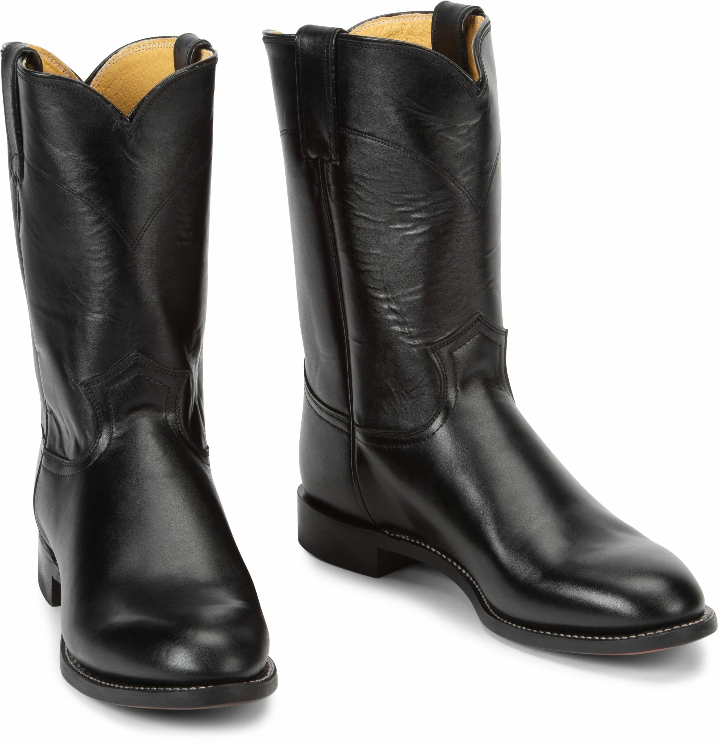 Mens 3133 Justin Black Kipskin Roper 2 Mens 3133 Justin Black Kipskin Roper - Image 2