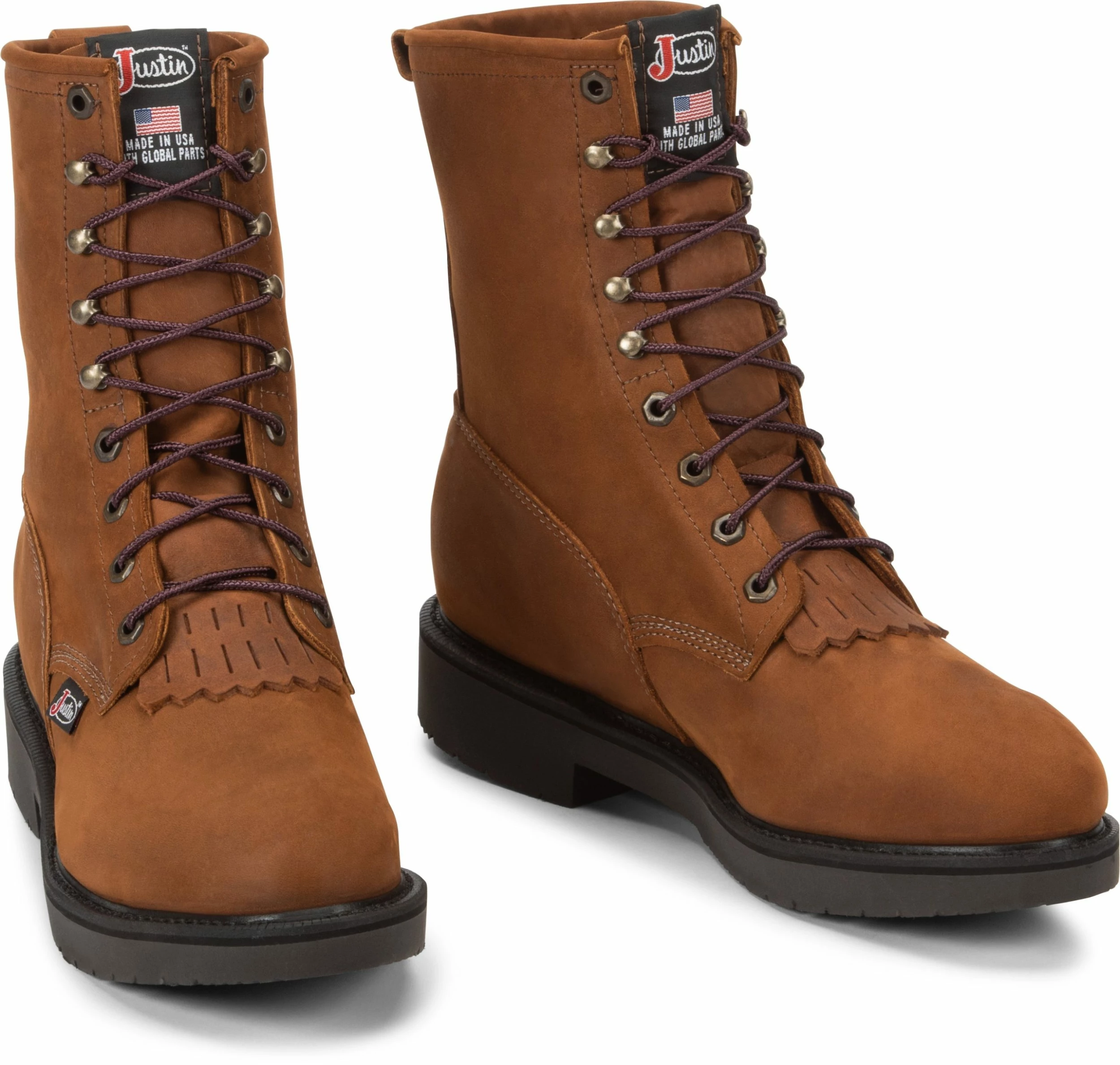 Mens Justin Conductor Brown 8 "Lace Up Steel Toe 764 1 Mens Justin Conductor Brown 8 "Lace Up Steel Toe 764