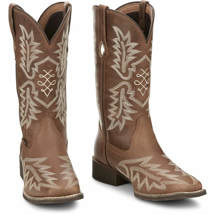 Women's Justin Carsen Rustic Tan Water Buffalo Western Boot - GY2974 1 Women's Justin Carsen Rustic Tan Water Buffalo Western Boot - GY2974