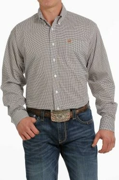 Men's Cinch Stretch Long Sleeve Button Down Geo Print Shirt - MTW1105288