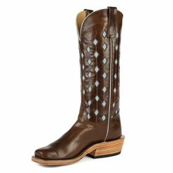 Olathe Boots Men's Olathe Brown Vachetta With 16" Brown Vachetta Tops - TT13