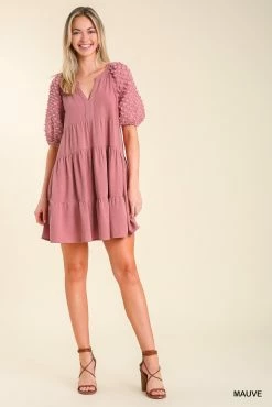 Nigro's Western Store #1 Ladies Umgee Floral Applique Puffed Sleeve Dress - R0229