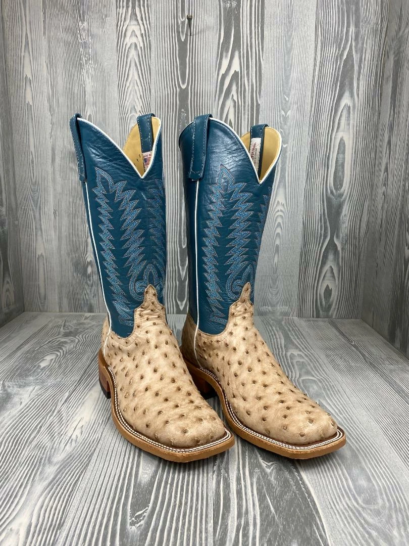 Men's Anderson Bean Tan Vintage Bruciato Full Quill Ostrich With 13" Mallard Kidksin Tops 1 Men's Anderson Bean Tan Vintage Bruciato Full Quill Ostrich With 13" Mallard Kidksin Tops