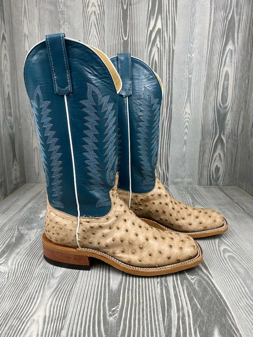 Men's Anderson Bean Tan Vintage Bruciato Full Quill Ostrich With 13" Mallard Kidksin Tops 2 Men's Anderson Bean Tan Vintage Bruciato Full Quill Ostrich With 13" Mallard Kidksin Tops - Image 2