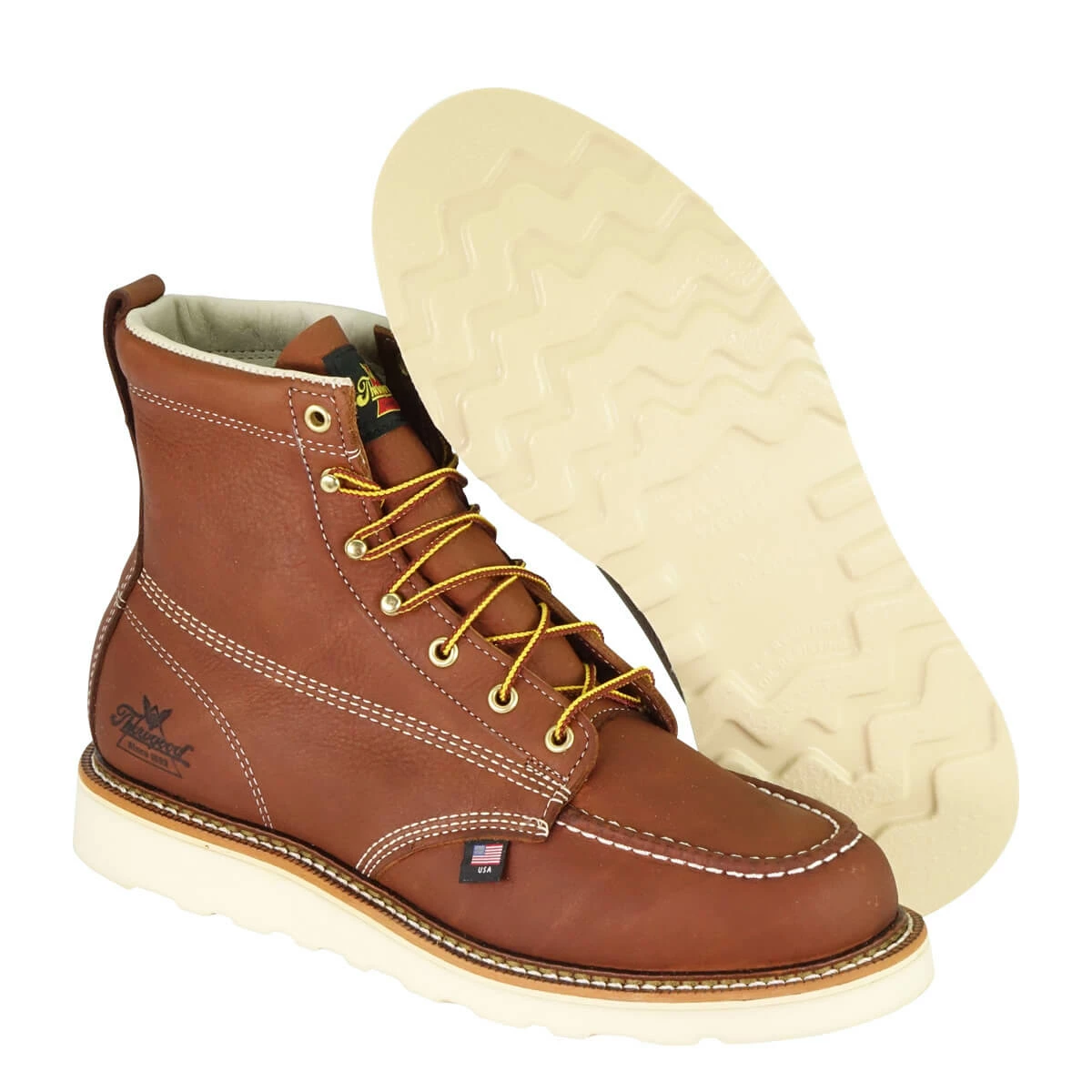 Men's Thorogood 6" Tobacco Moc-Toe Max Wedge - 814-4200 Men's Thorogood 6" Tobacco Moc-Toe Max Wedge - 814-4200 -Nigro's Western Store american heritage 6 tobacco moc toe maxwear wedge 814 4200 6