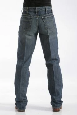 CINCH JEANS Men's CINCH White Label Mid Rise Dark Stonewash - MB92834013 -Nigro's Western Store mb92834013 back 2222 detail