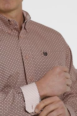 Men's Cinch Print Button Down Western Shirt - MTW1105354 -Nigro's Western Store mtw1105354 4 325 detail