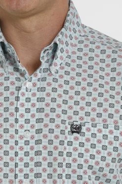 Men's Cinch Medallion Button Down Western Shirt - MTW1105361 -Nigro's Western Store mtw1105361 4 2133 detail