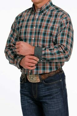 Men's Cinch Plaid Button Down Western Shirt - MTW1105494 -Nigro's Western Store mtw1105494 2 1994 detail