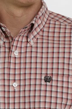 Men's Cinch Plaid Short Sleeve Western Shirt - MTW1111392 -Nigro's Western Store mtw1111392 4 317 detail