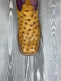 Men's Anderson Bean Umber Bruciato Full Quill Ostrich With 13" Violet Buffamonte Tops -Nigro's Western Store thumbnail6