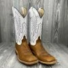 Mens Anderson Bean Distressed American Bison With 13" White Kidskin Tops